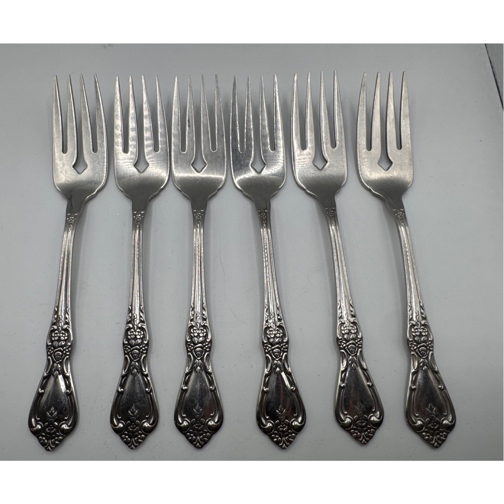 Oneida Kennett Square Salad Forks Distinction Deluxe Stainless Set of 6 6.25in